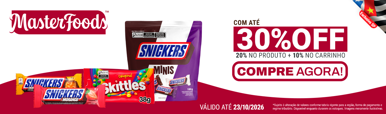 Linha Masterfoods com 30% OFF*