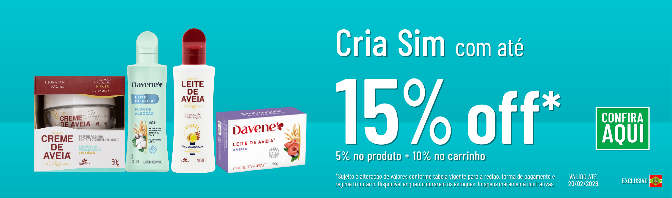 Linha Cria Sim com 15% OFF*