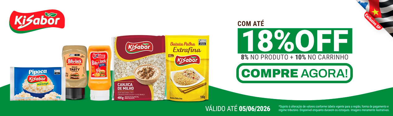 Linha kisabor com 18% OFF*
