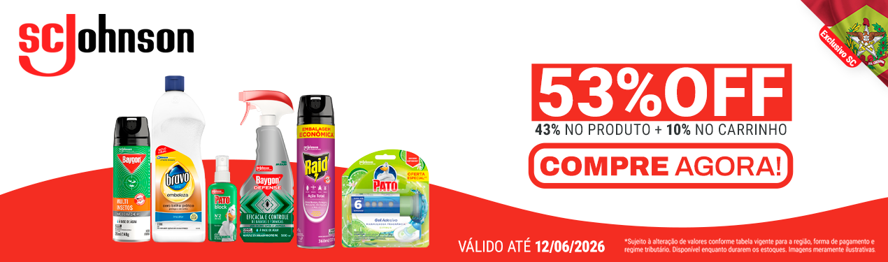 Linha SC Johnson com 53% OFF*