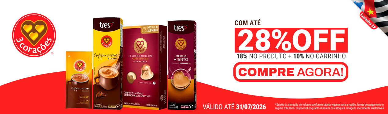 Linha 3 corações com 28% OFF*