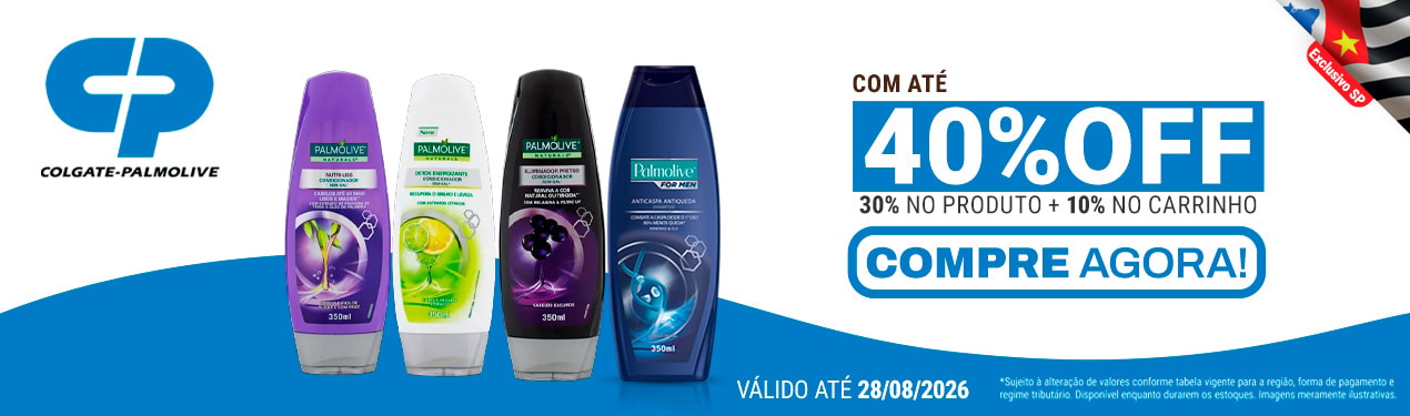 Linha Colgate Palmolive com 40% OFF*