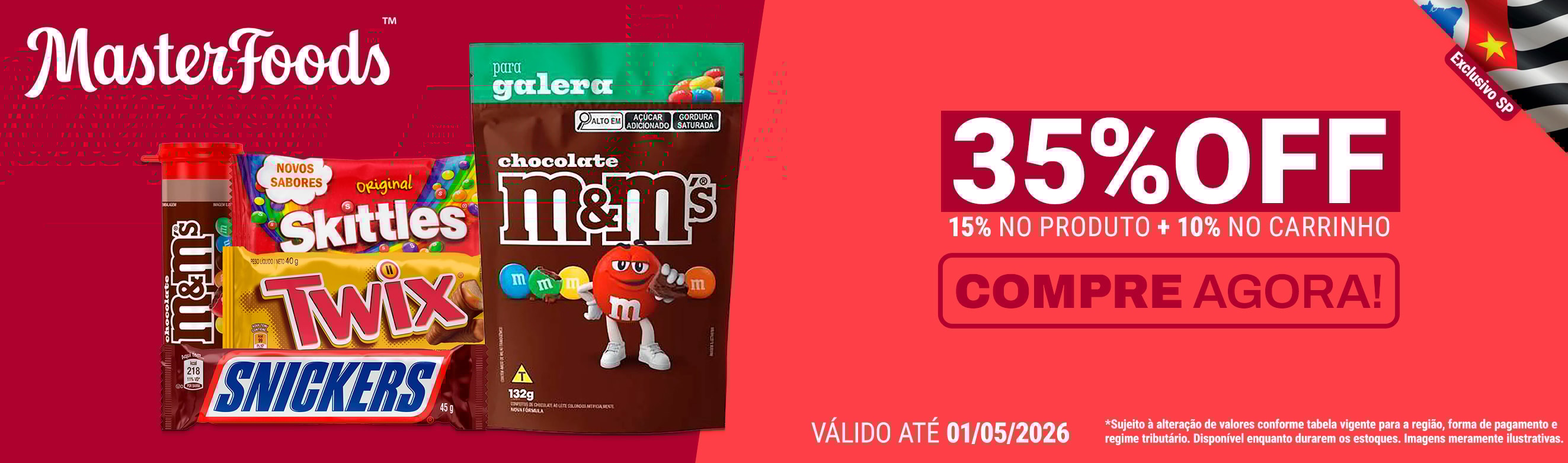 Linha Masterfoods em até 35%OFF*