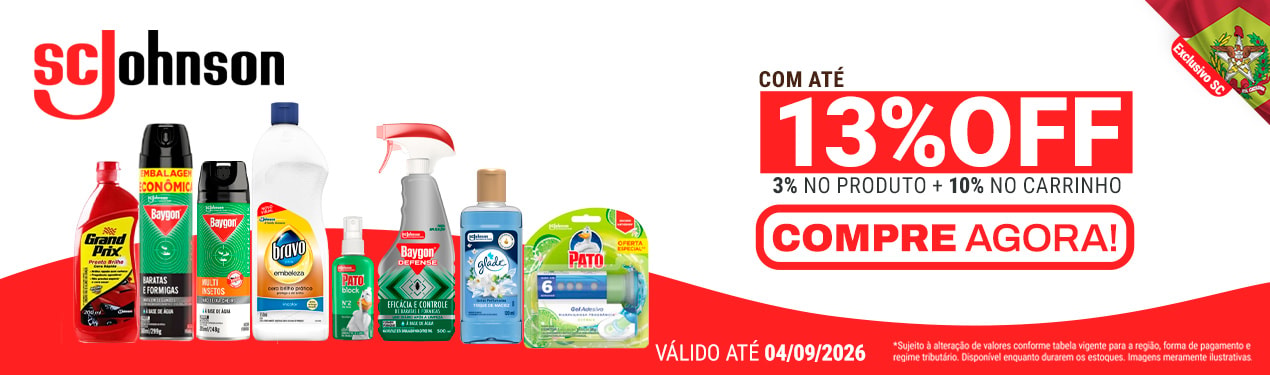 Linha SC Johnson com 13% OFF*