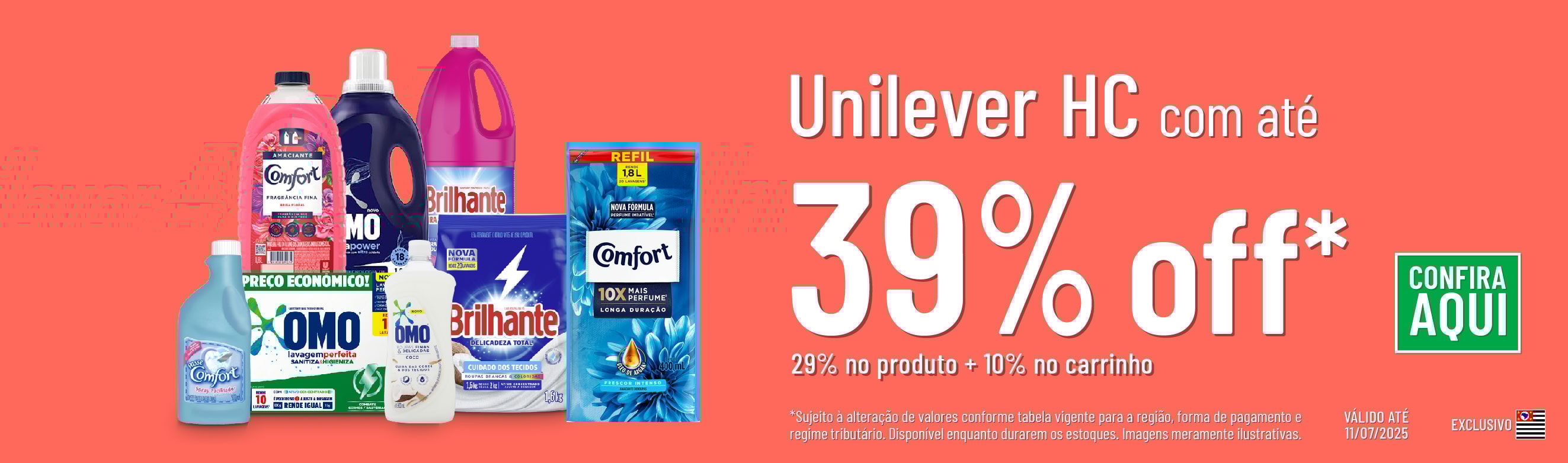Linha Unilever HC com 6% OFF*