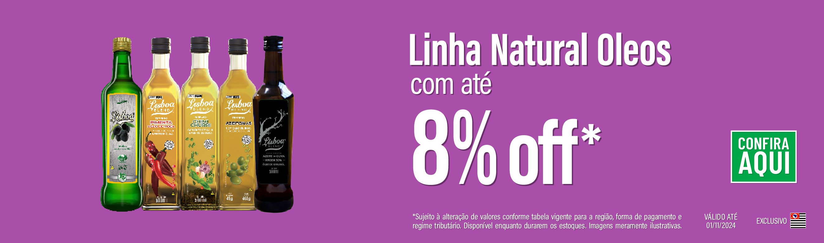 Linha Natural Oleos com 8% OFF*