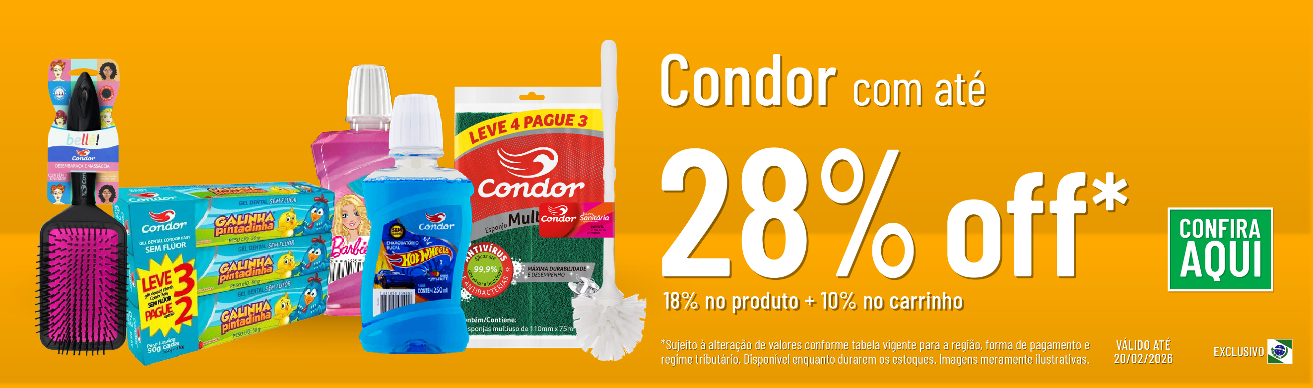Linha Condor com 28% OFF*