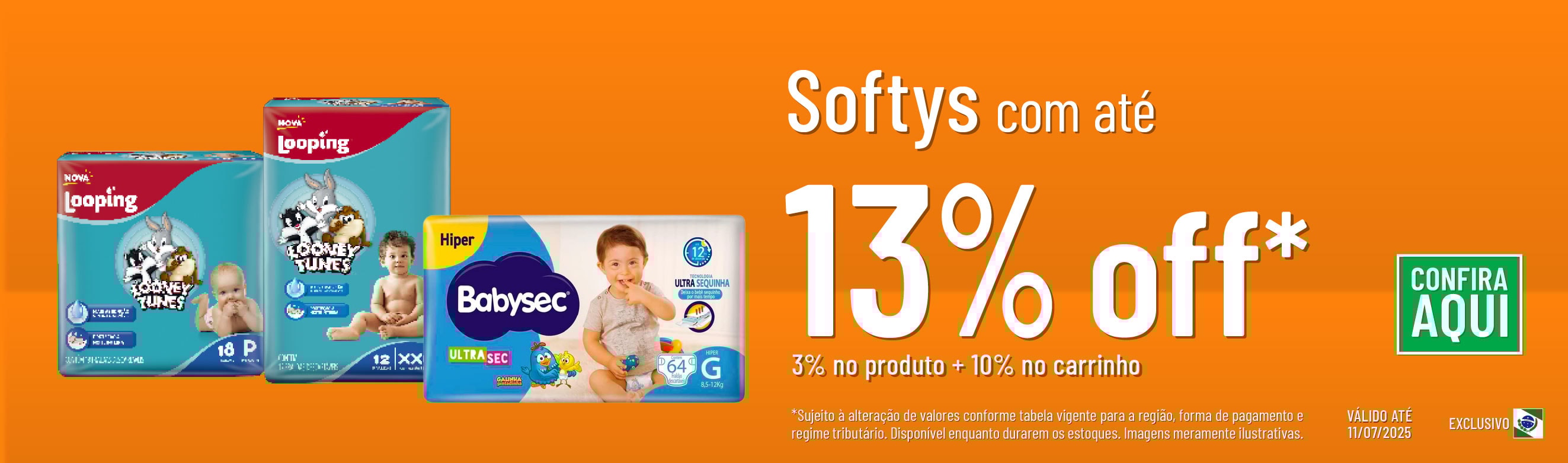 Linha Softys com 13% OFF*