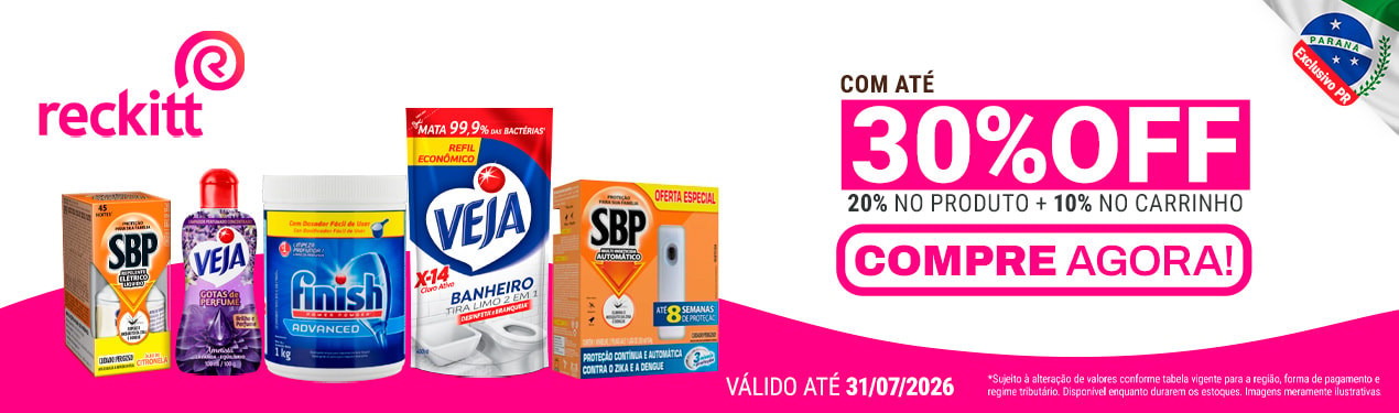 Linha Reckitt com 30% OFF*