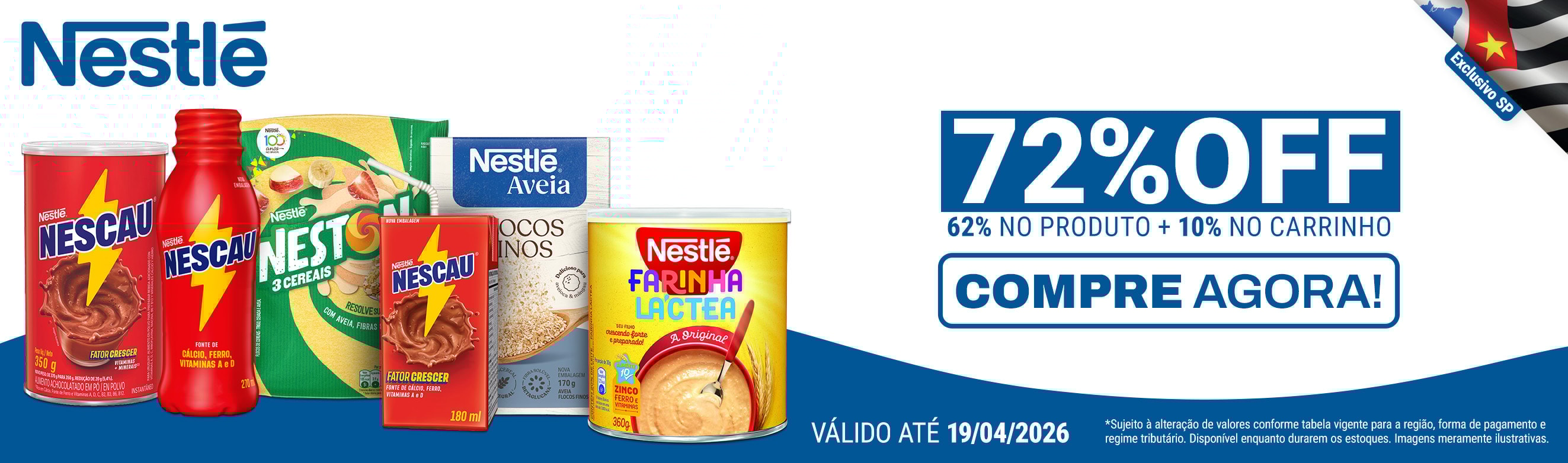 Linha Nestle com 72% OFF*