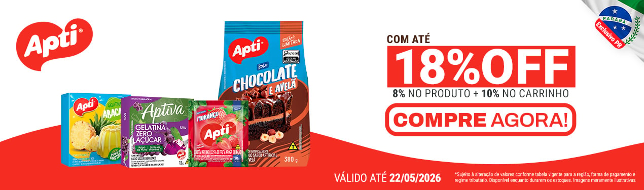 Linha Apti com 18% OFF*