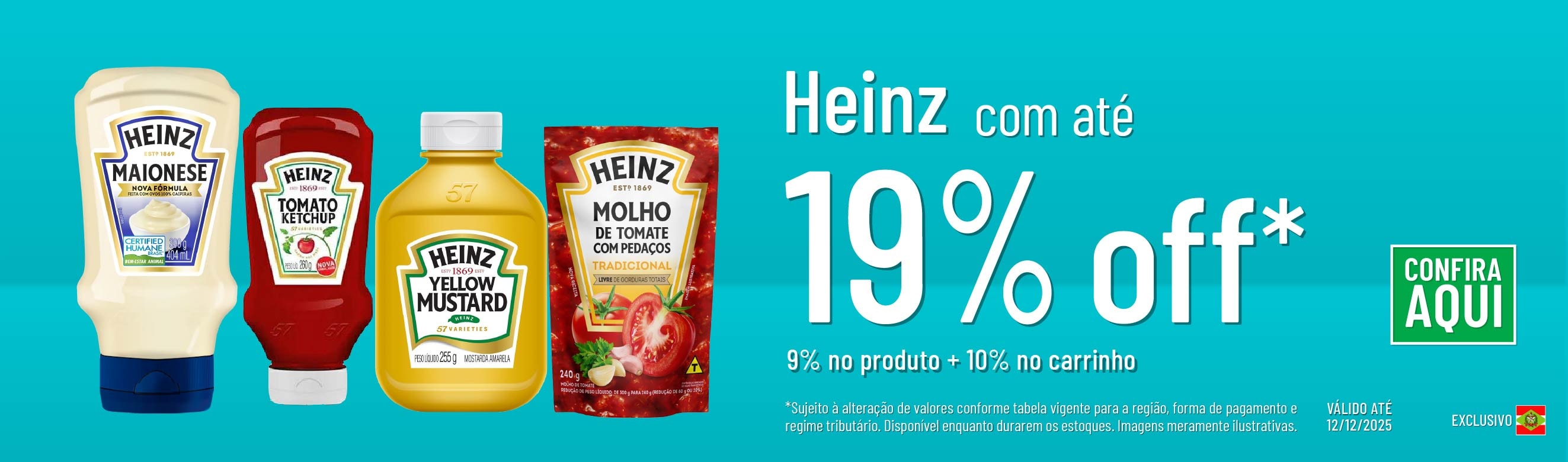 Linha Heinz com 19% OFF*