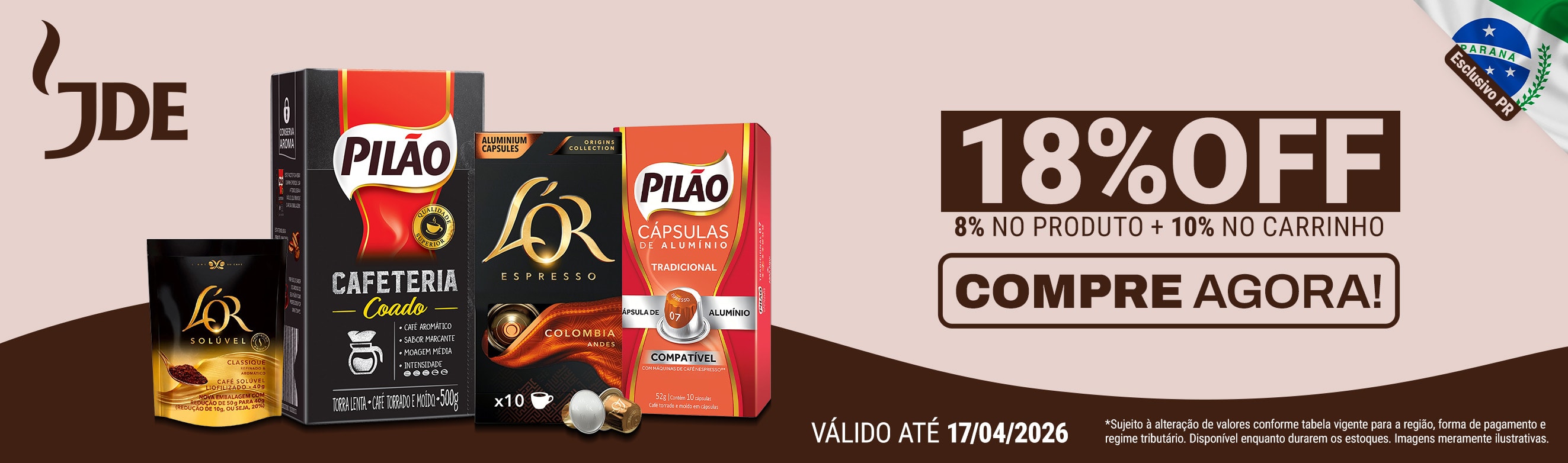 Linha JDE em até 18%OFF*
