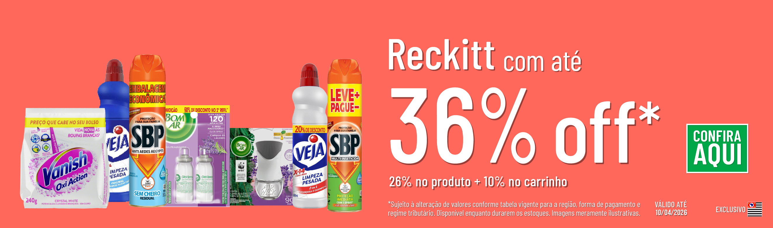 Linha Reckitt com 36% OFF*