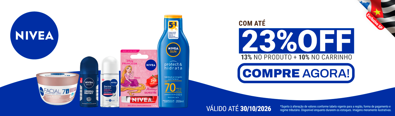 Linha Nivea com 23% OFF*