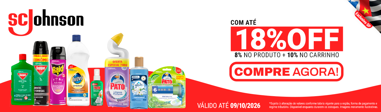 Linha SC Johnson com 18% OFF*