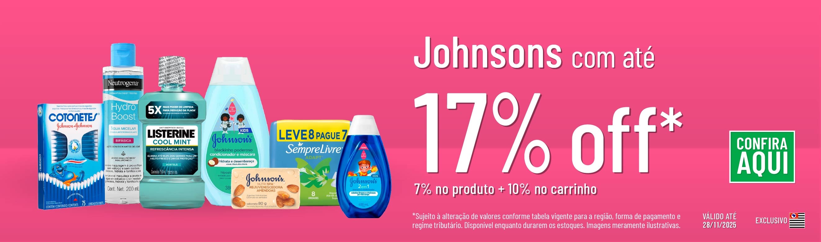Linha Johnsons com 17% OFF*