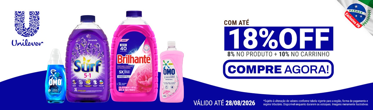 Linha Unilever HC com 18% OFF*