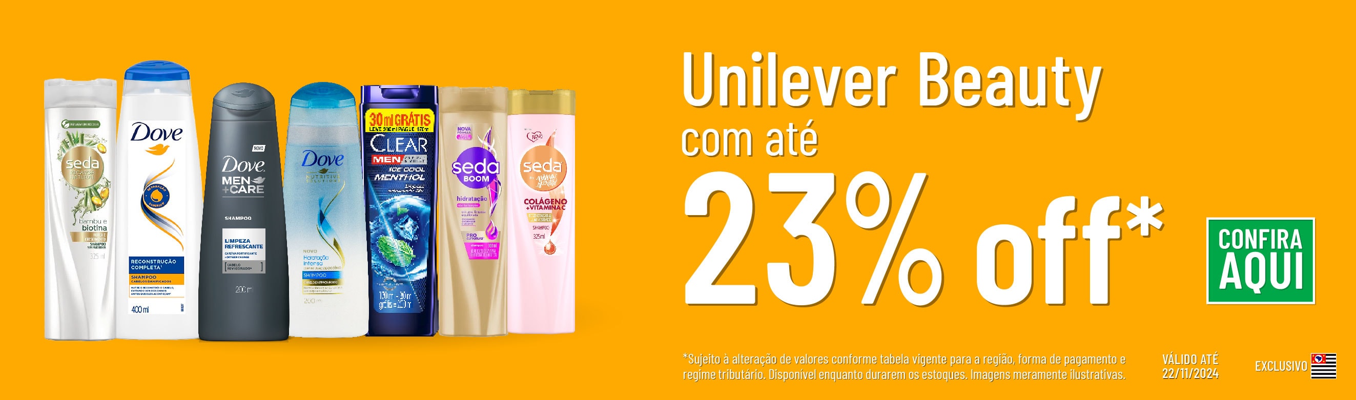 Linha Unilever Beauty com 23% OFF*