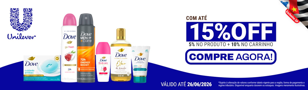 Linha Unilever PC com 15% OFF*