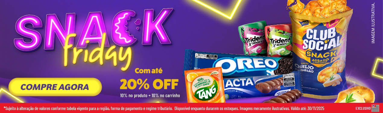 Linha Mondelez com 20% OFF*