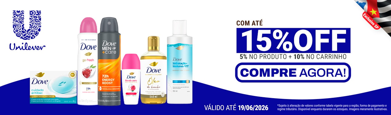 Linha Unilever PC com  15% OFF*