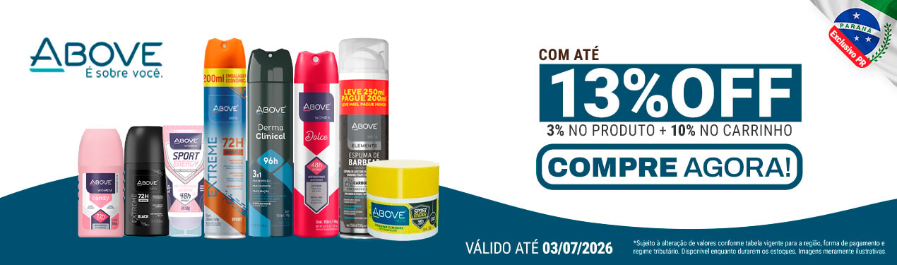 Linha Above com 13% OFF*