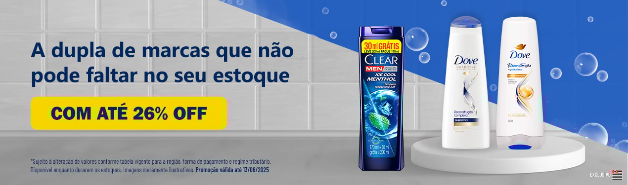 Linha Unilever com 26% OFF*