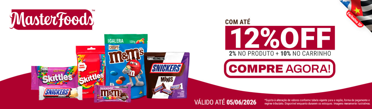 Linha Masterfoods com 12% OFF*