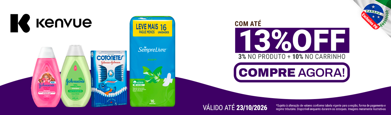 Linha Kenvue com 13% OFF*