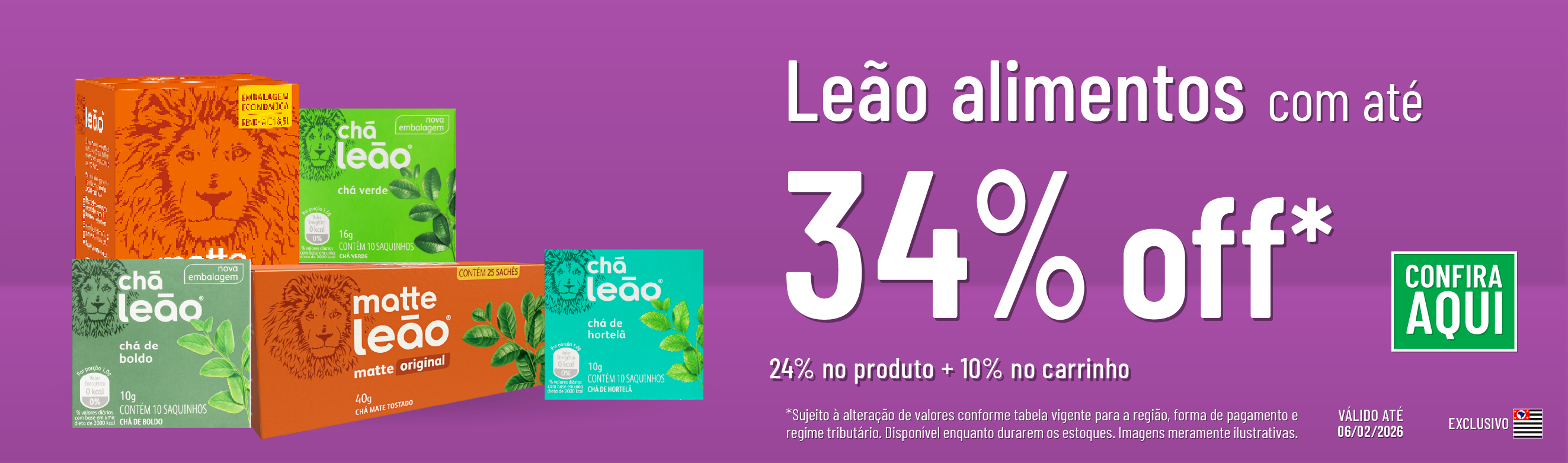 Linha Leão com 34% OFF*