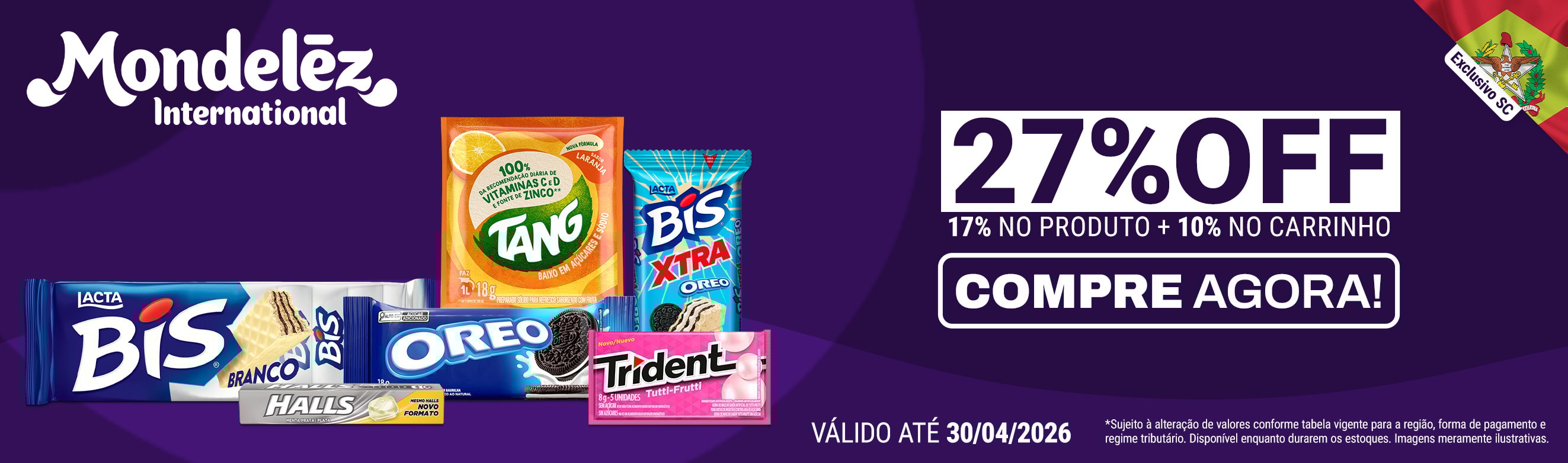 Linha Mondelez em até 27%OFF*