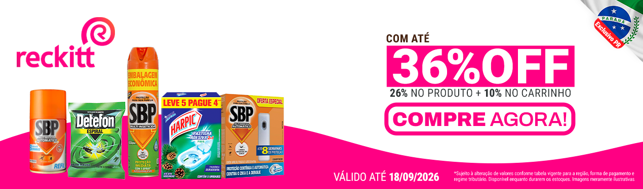 Linha Reckitt com 36% OFF*