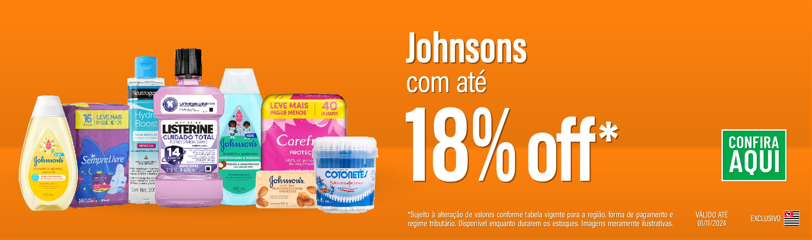 Linha Johnsons com 18% OFF*