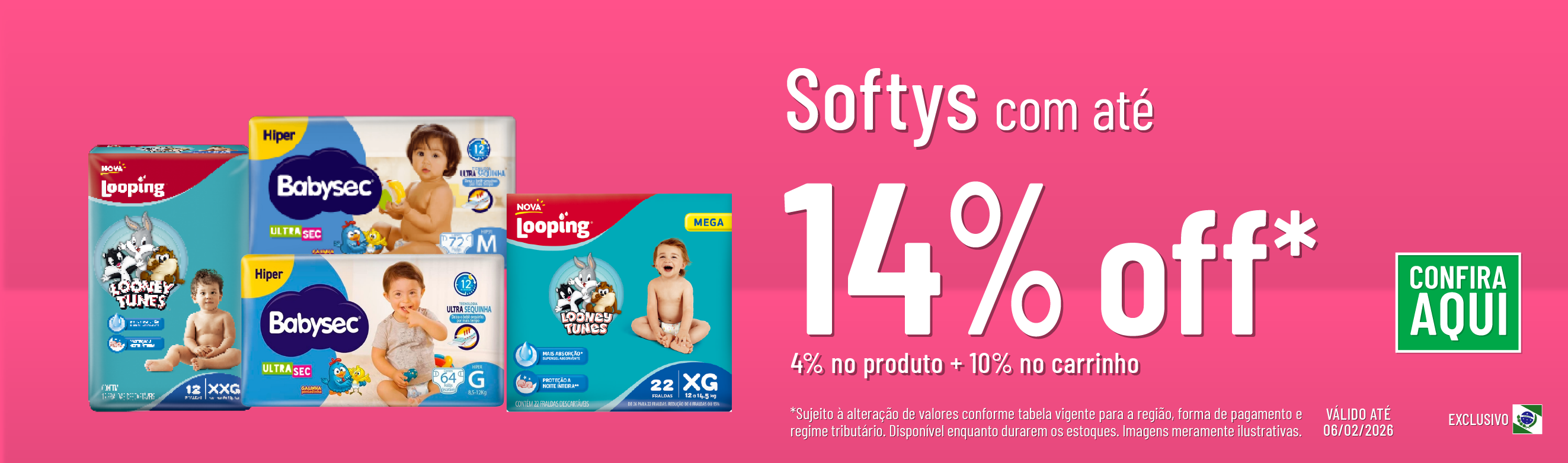 Linha Softys com 14% OFF*