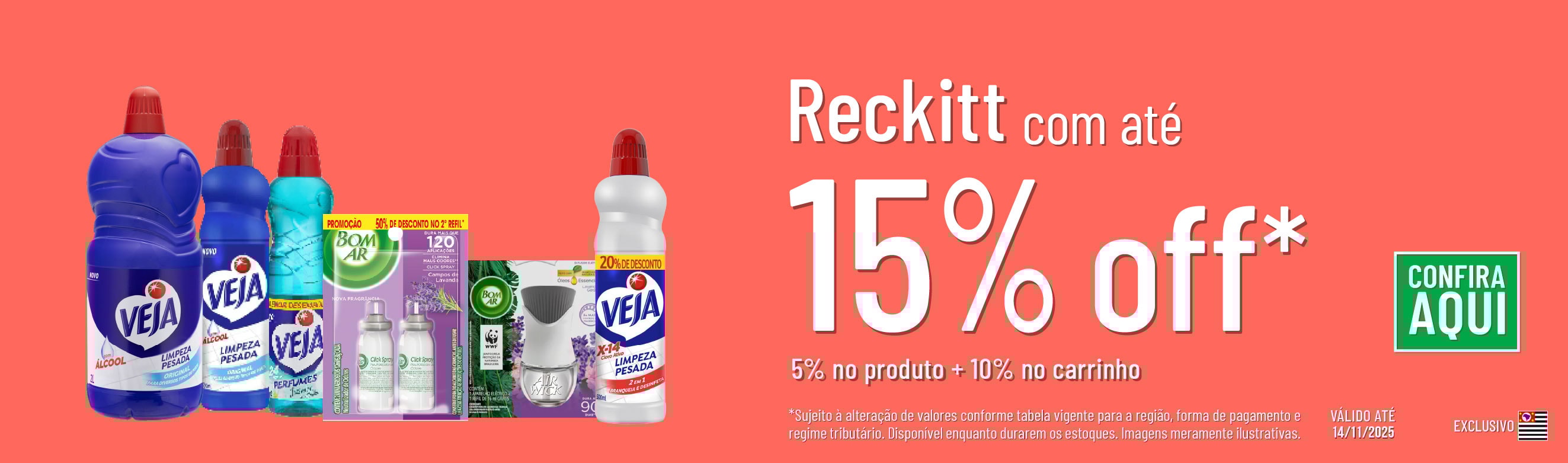 Linha Reckitt com 15% OFF*