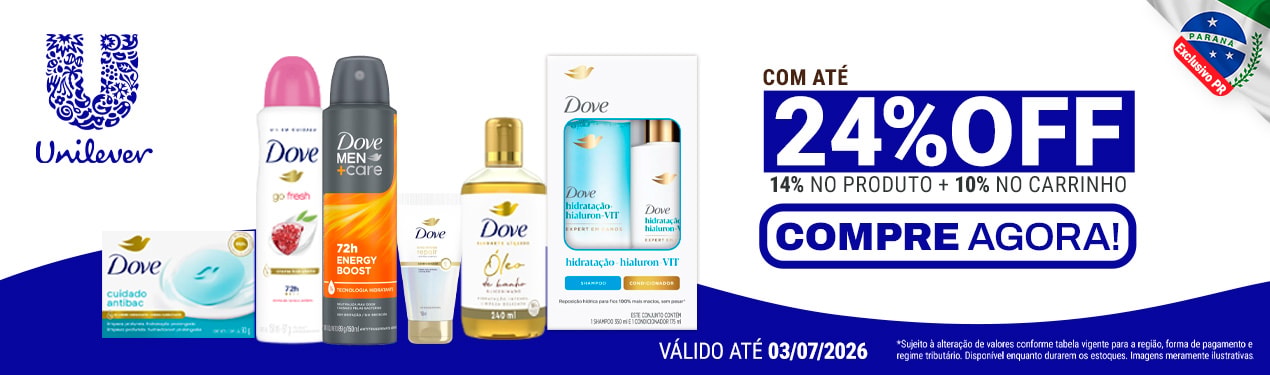 Linha Unilever com 24% OFF*