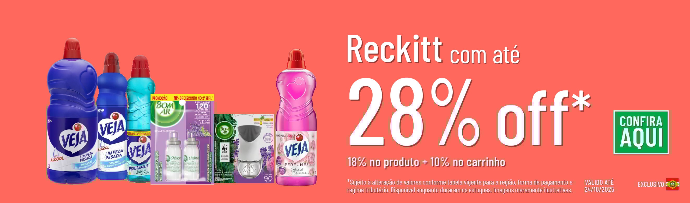 Linha Reckitt com 28% OFF*
