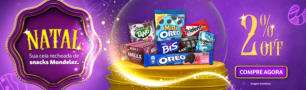 Linha Mondelez com 2% OFF*
