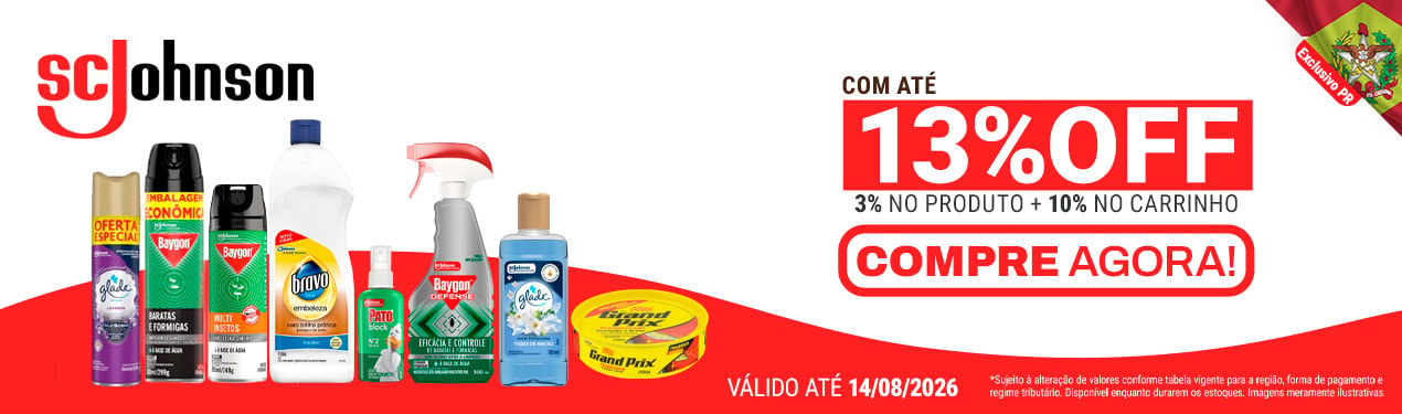 Linha SC Johnson com 13% OFF*