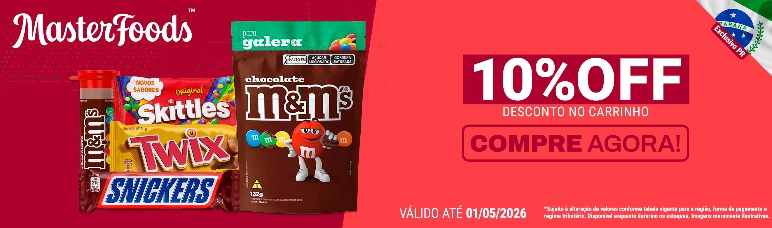 Linha Masterfoods em até 10%OFF*