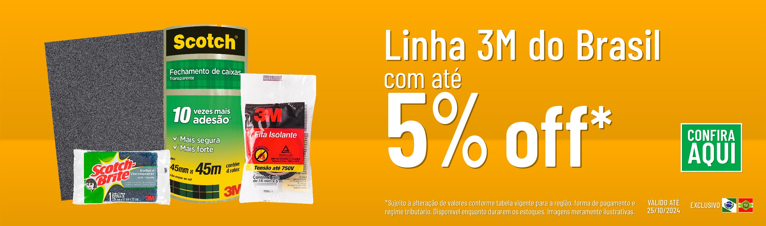 Linha 3M do Brasil com 5% OFF*