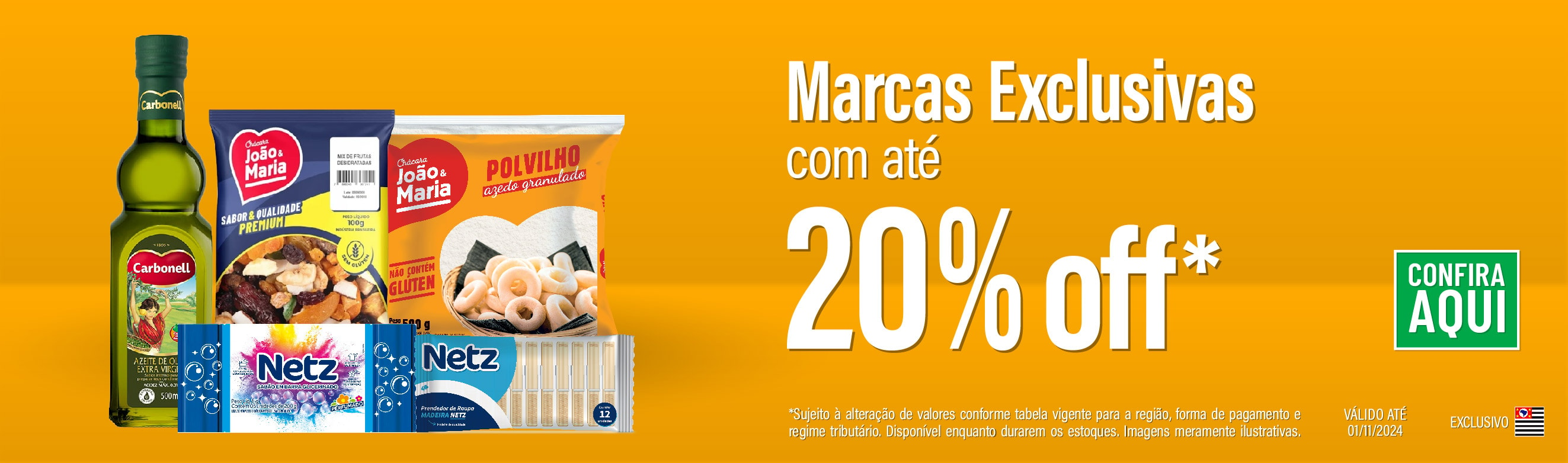 Marcas exclusivas com 20% OFF*