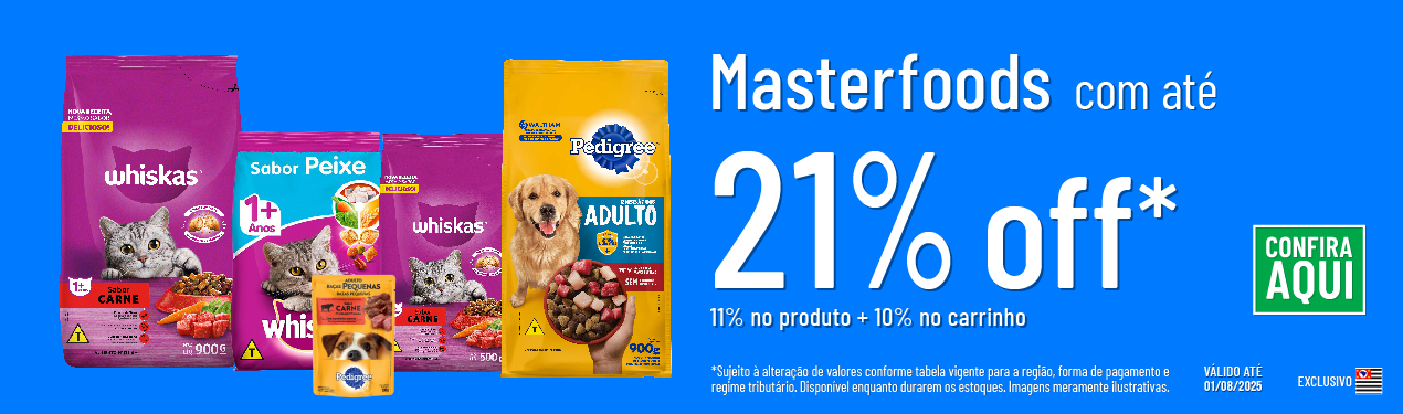 Linha Masterfoods com 21% OFF*
