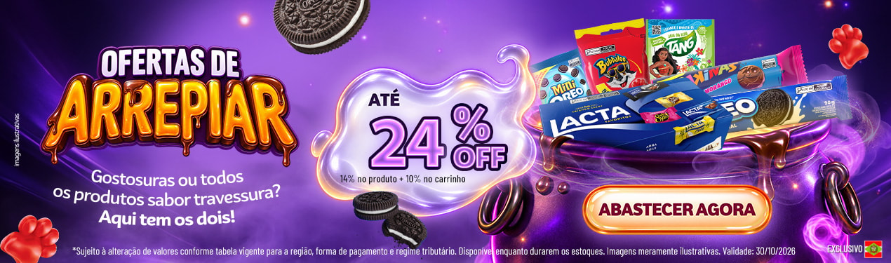 Linha Mondelez com 24% OFF*