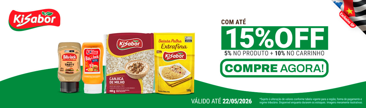 Linha kisabor com 15% OFF*