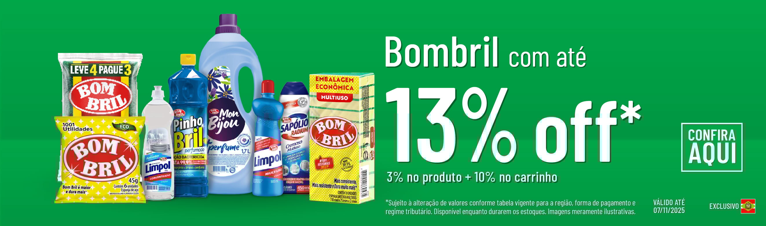Linha Bombril com 13% OFF*