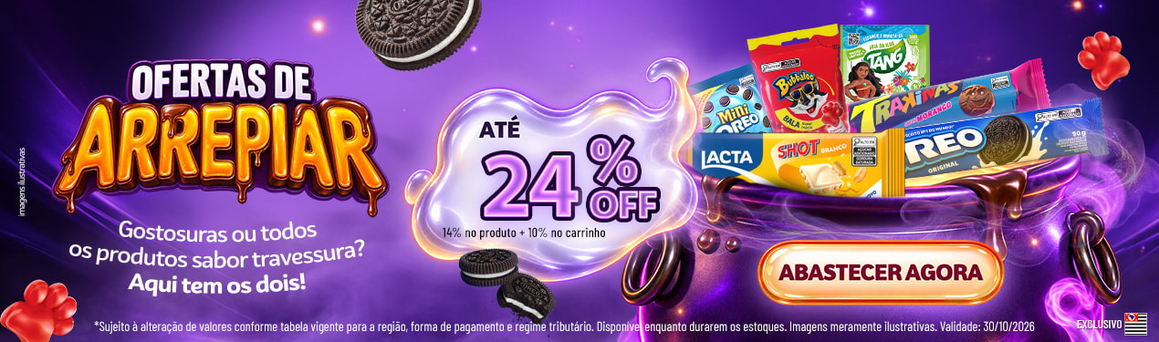 Linha Mondelez com 24% OFF*
