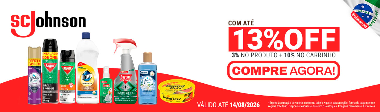 Linha SC Johnson com 13% OFF*