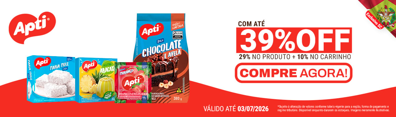 Linha Apti com 39% OFF*